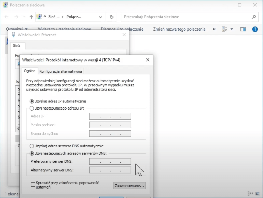Zmiana DNS Windows 10-11 Krok 4