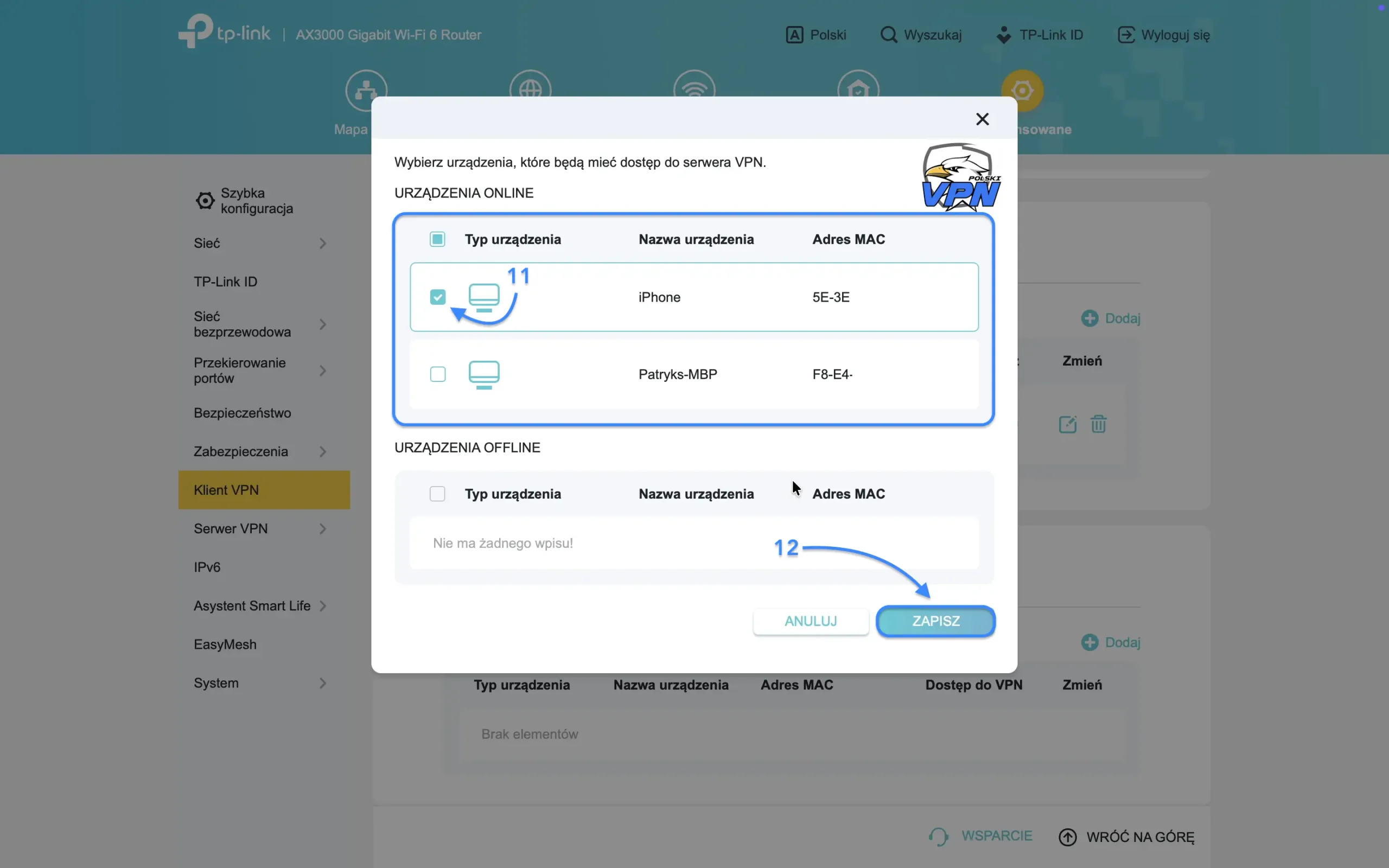 TP-Link Archer WireGuard VPN Klient 3