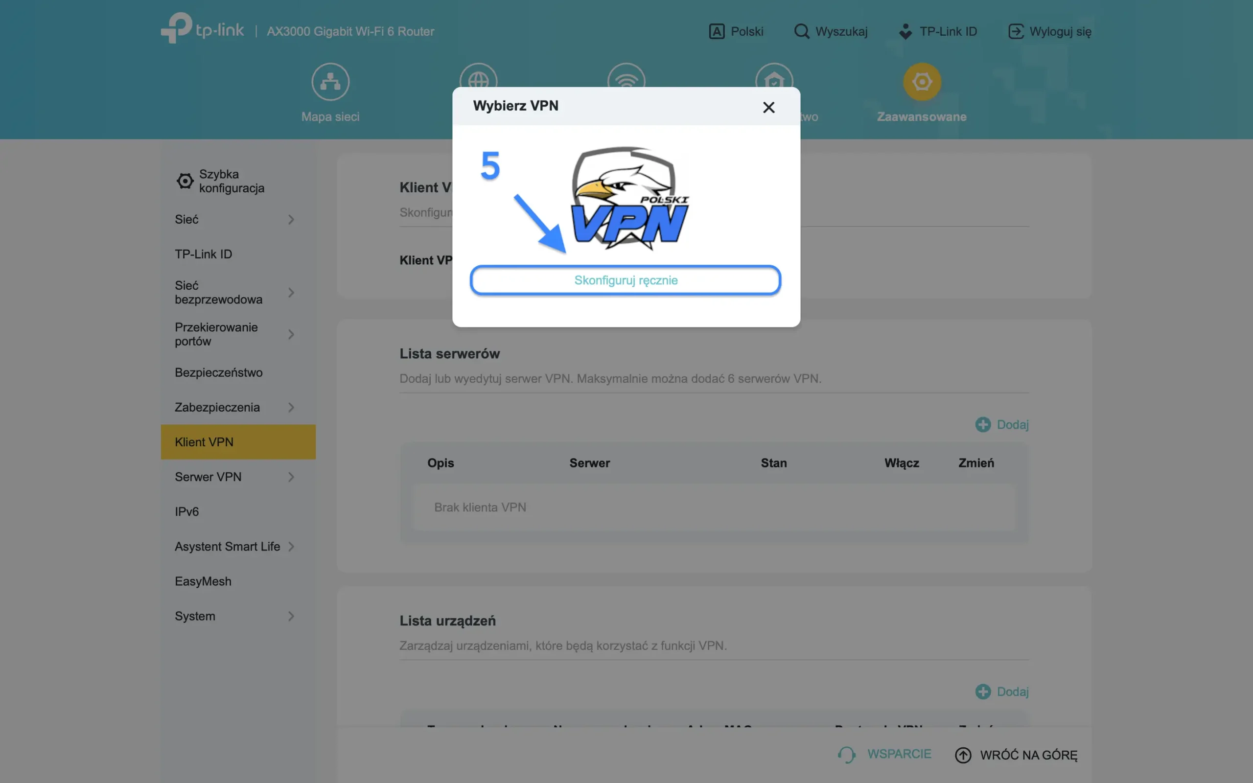 open vpn - tp-link - klient vpn - konfiguracja